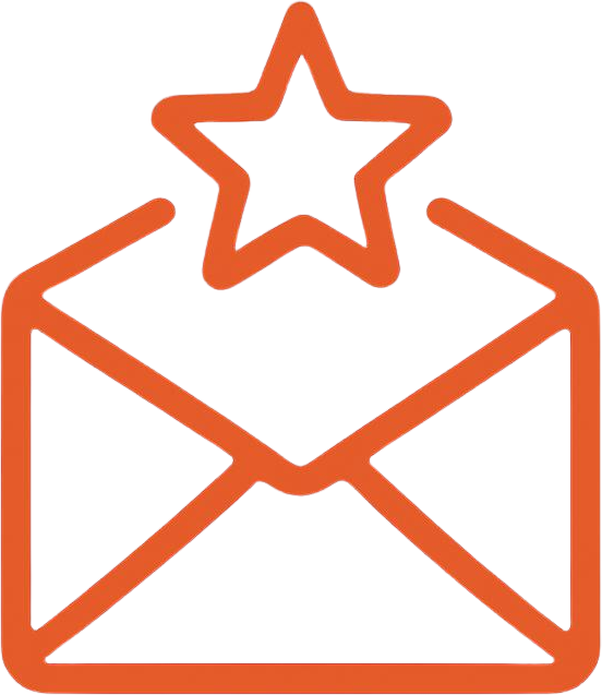Open envelope icon with a small star