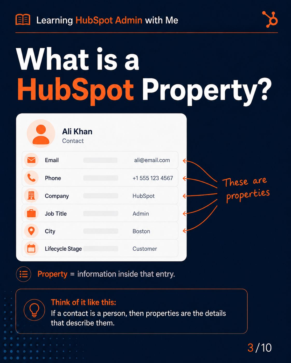 HubSpot Properties slide 1