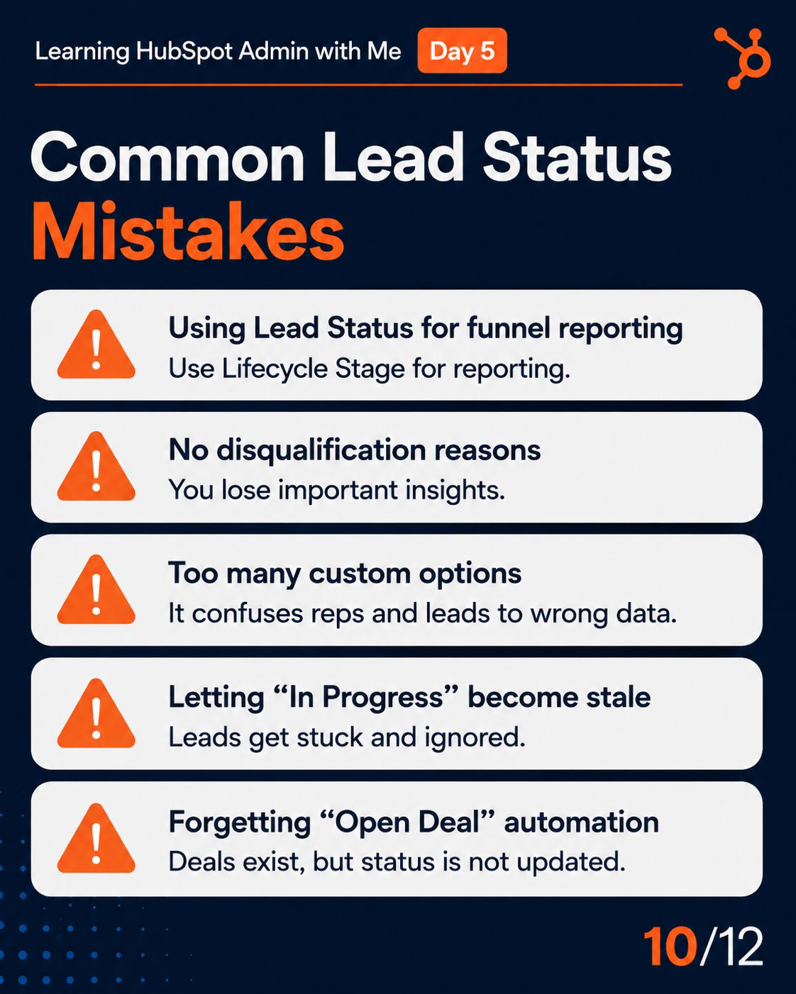 HubSpot Lead Status slide 8